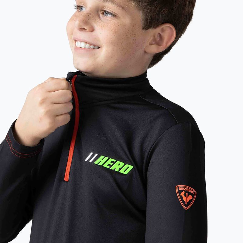 Rossignol Hero Warm Stretch dětská lyžařská mikina černá 5