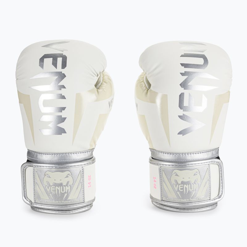Pánské boxerské rukavice Venum Elite bílo-stříbrné 1392-574