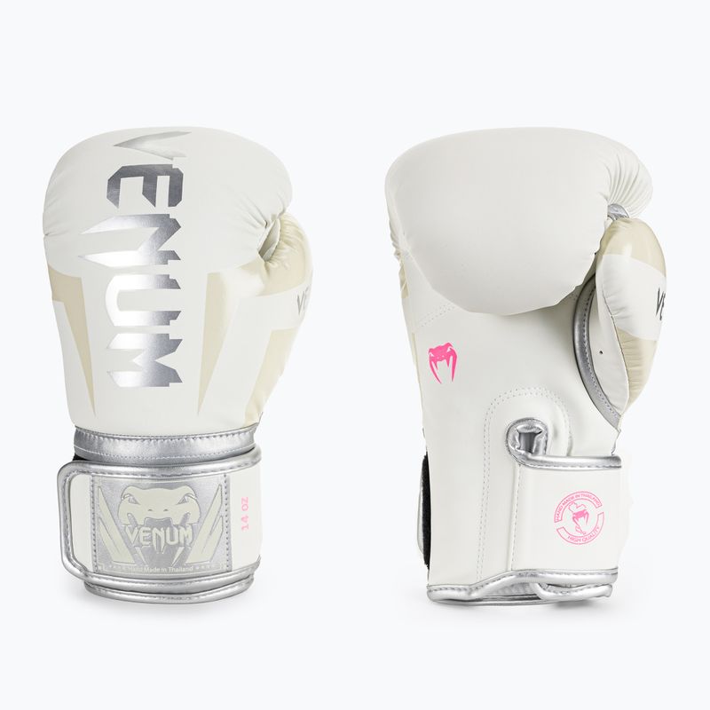 Pánské boxerské rukavice Venum Elite bílo-stříbrné 1392-574 3