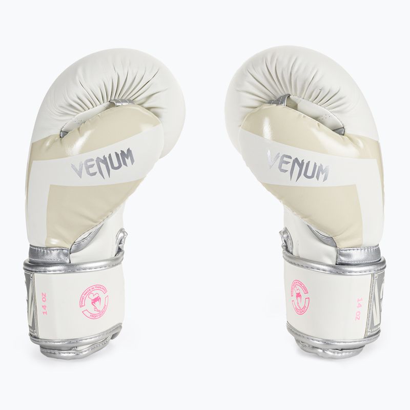 Pánské boxerské rukavice Venum Elite bílo-stříbrné 1392-574 4
