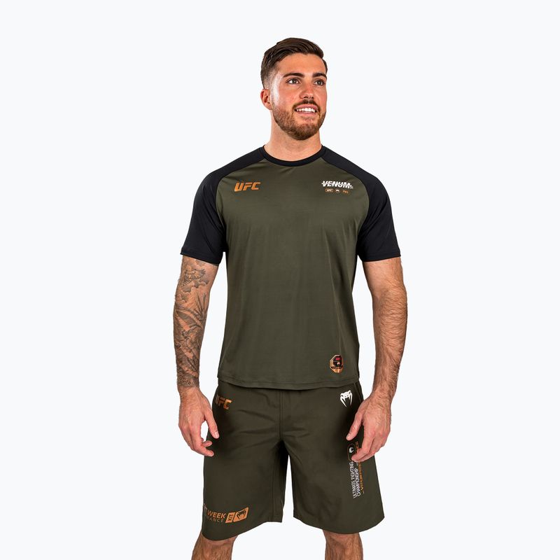 Pánské tričko Venum UFC By Adrenaline Fight Week Dry-Tech khaki 3