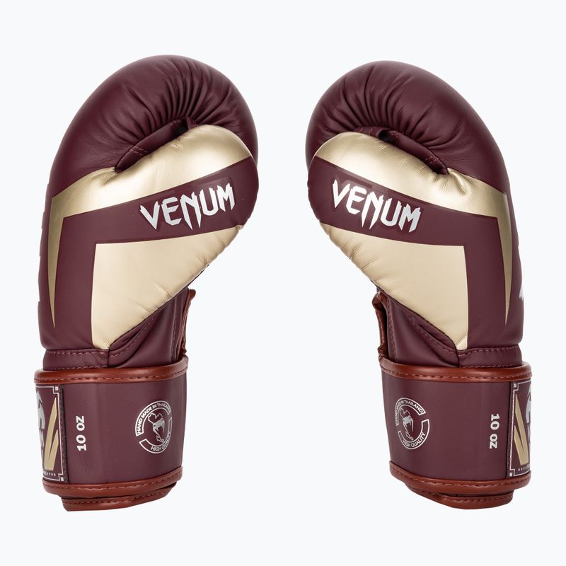 Boxerské rukavice  Venum Elite burgundy/gold 3