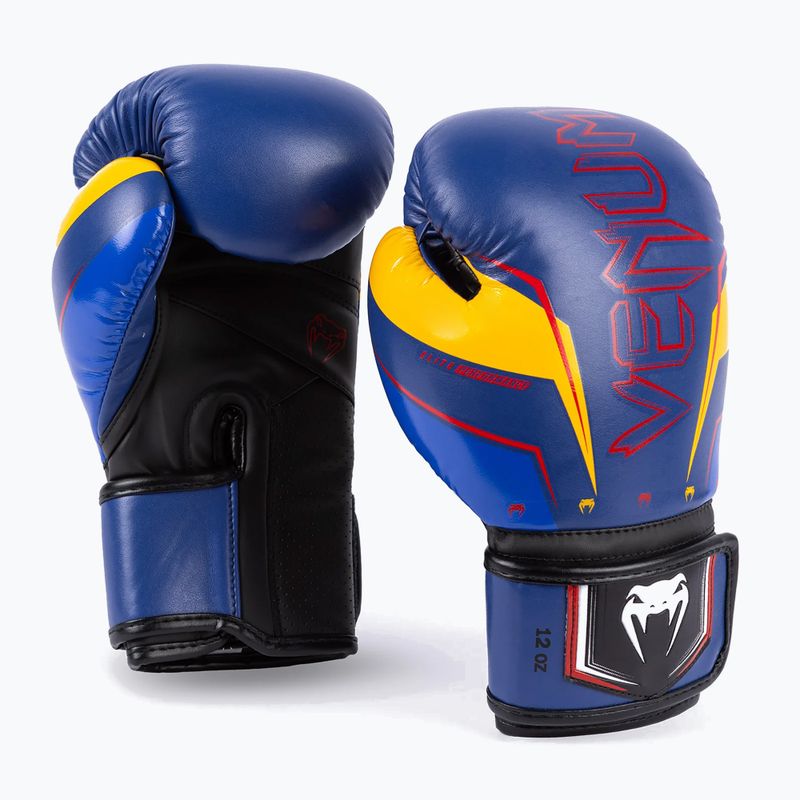 Pánské boxerské rukavice Venum Elite Evo blue/yellow 3