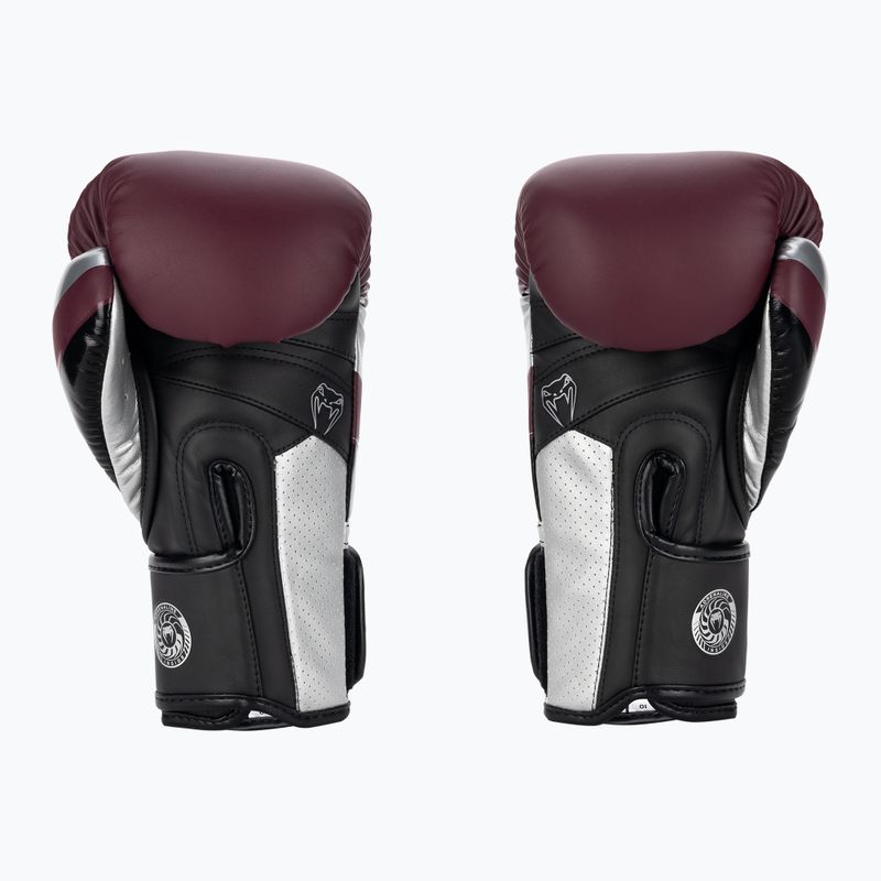 Boxerské rukavice  Venum Elite Evo burgundy/silver 2