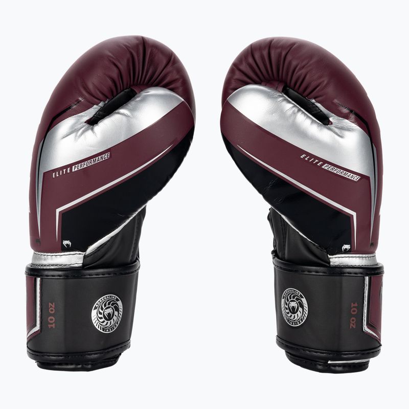 Boxerské rukavice  Venum Elite Evo burgundy/silver 3