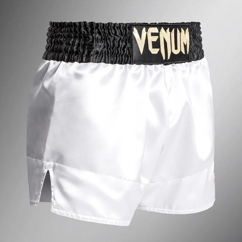Pánské tréninkové šortky Venum Classic Muay Thai bílá/zlatá/černá 2