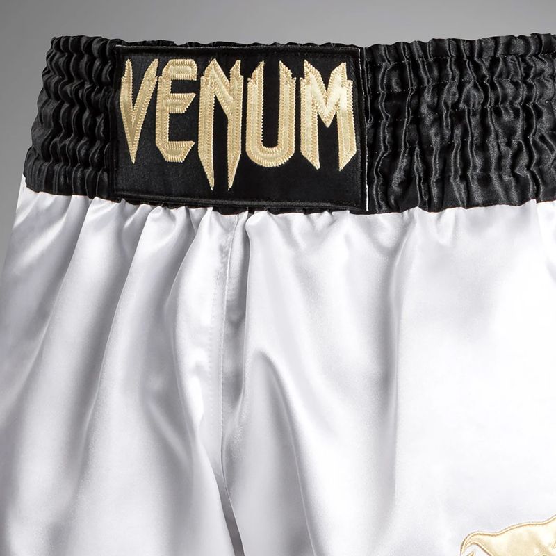 Pánské tréninkové šortky Venum Classic Muay Thai bílá/zlatá/černá 4