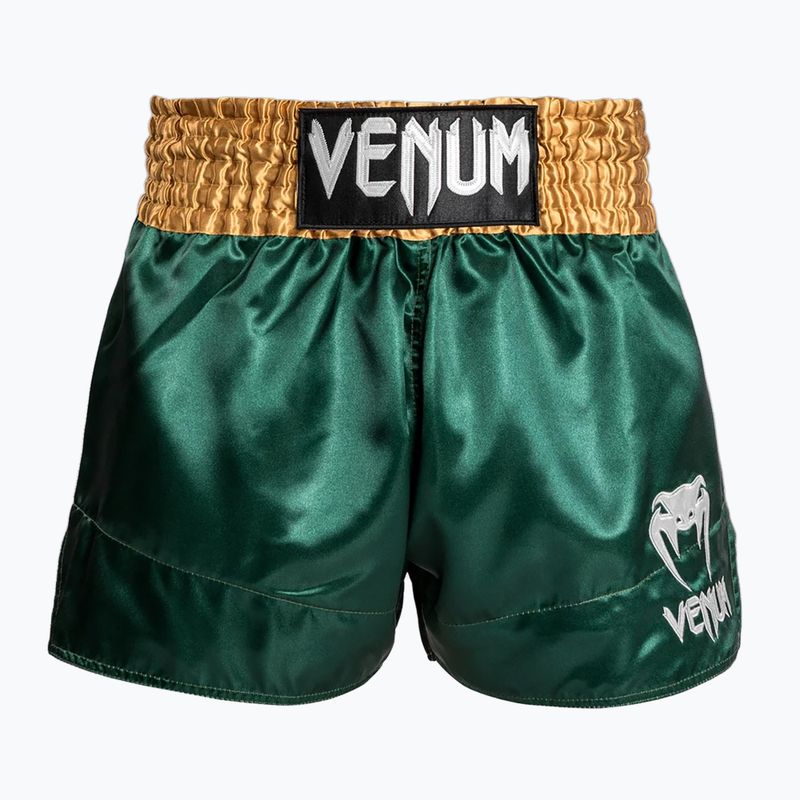 Pánské tréninkové šortky Venum Classic Muay Thai zelené/zlaté/bílé
