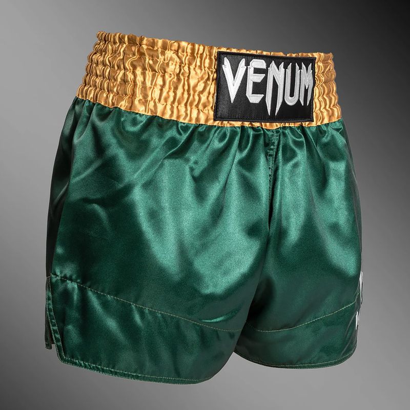Pánské tréninkové šortky Venum Classic Muay Thai zelené/zlaté/bílé 4