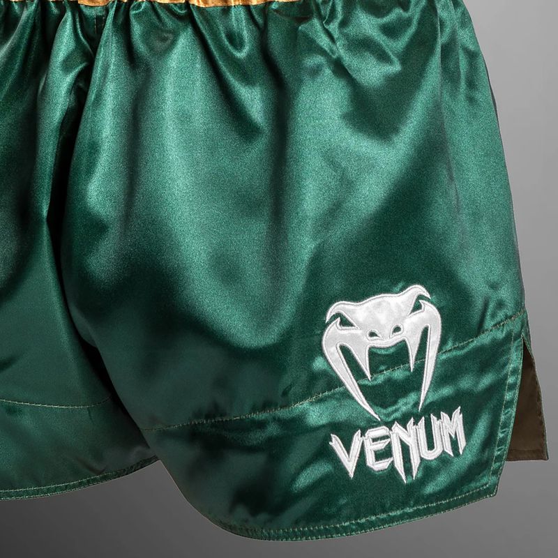 Pánské tréninkové šortky Venum Classic Muay Thai zelené/zlaté/bílé 5