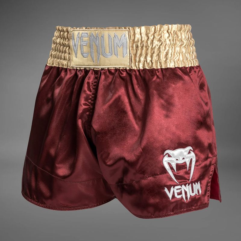 Pánské tréninkové šortky Venum Classic Muay Thai burgundy/gold/white 3