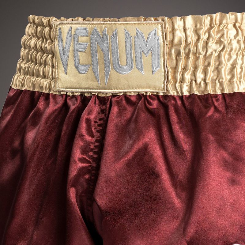 Pánské tréninkové šortky Venum Classic Muay Thai burgundy/gold/white 4