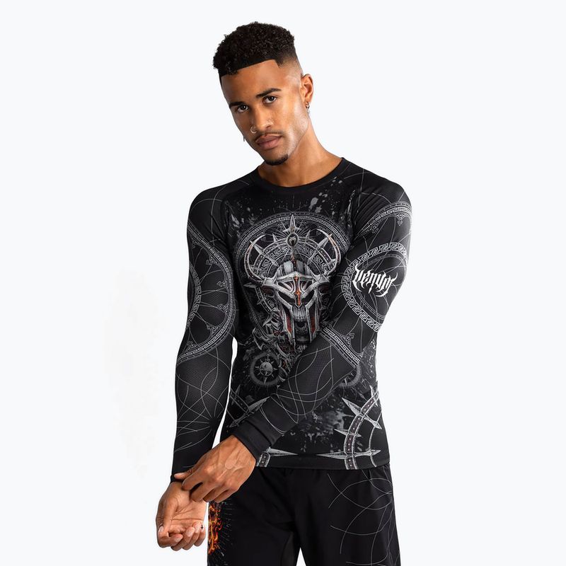 Pánské tričko longsleeve rashguard  Venum Gladiator 5.0 Men'S Long Sleeve Rashguard black/silver 3