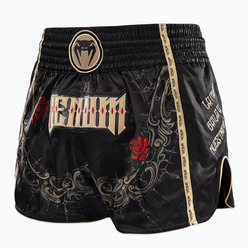 Pánské šortky Venum Santa Muerte 5.0 Muay Thai Shorts deep black/gold 3