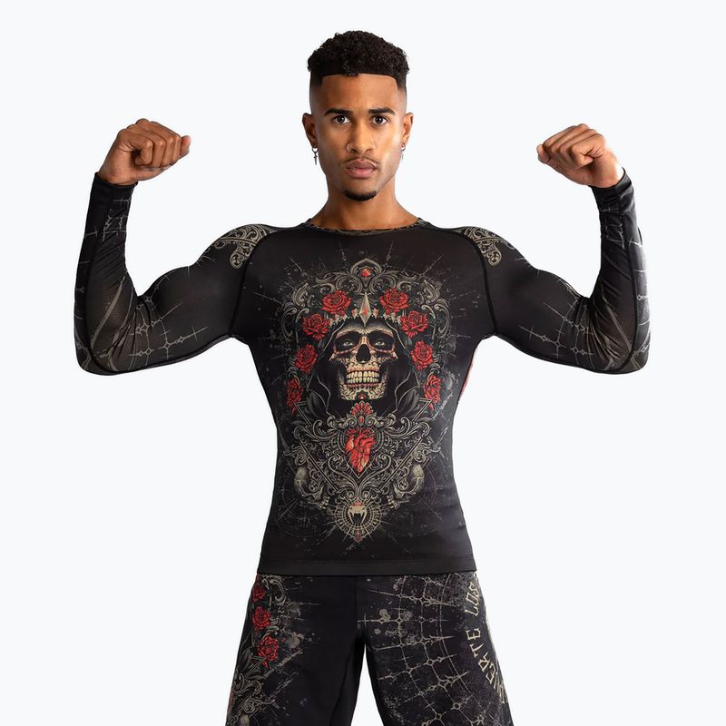 Pánské tričko longsleeve rashguard  Venum Santa Muerte 5.0 Men’S Long Sleeve Rashguard deep black/gold 4