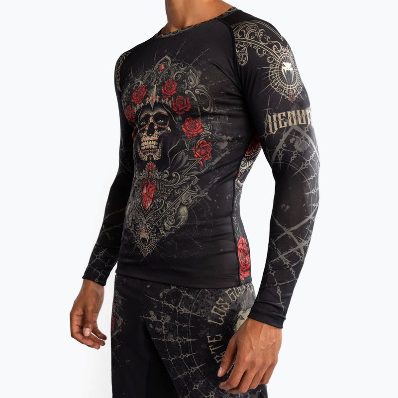 Pánské tričko longsleeve rashguard  Venum Santa Muerte 5.0 Men’S Long Sleeve Rashguard deep black/gold 5