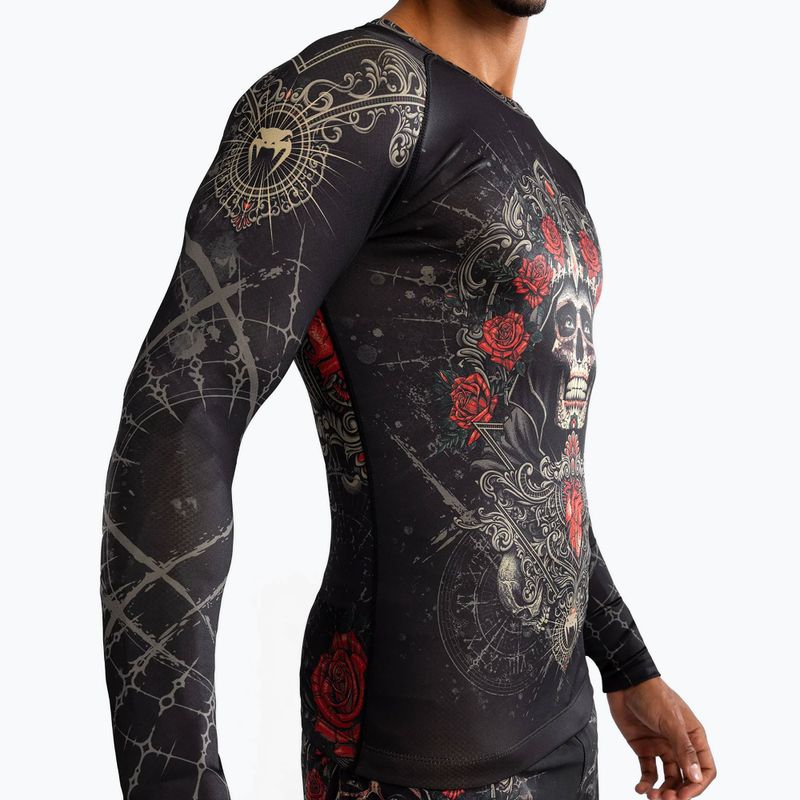 Pánské tričko longsleeve rashguard  Venum Santa Muerte 5.0 Men’S Long Sleeve Rashguard deep black/gold 6
