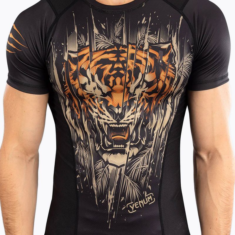 Pánské tílko rashguard  Venum Tiger Men'S Short Sleeve Rashguard black/neon orange 5