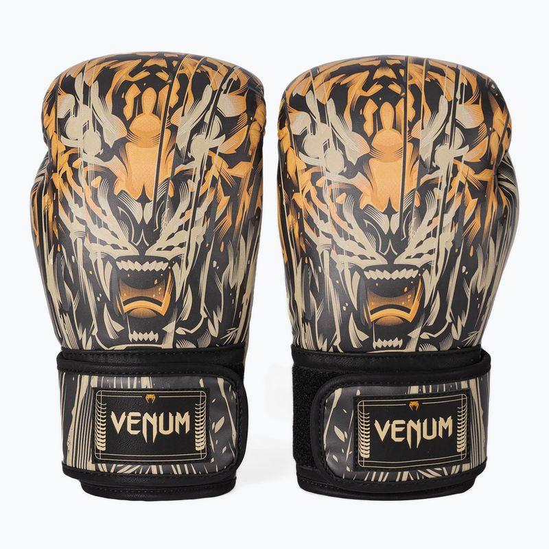 Boxerské rukavice Venum Tiger black/neom orange