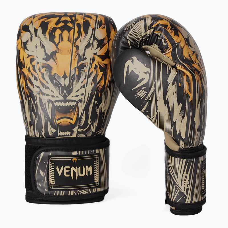Boxerské rukavice Venum Tiger black/neom orange 2