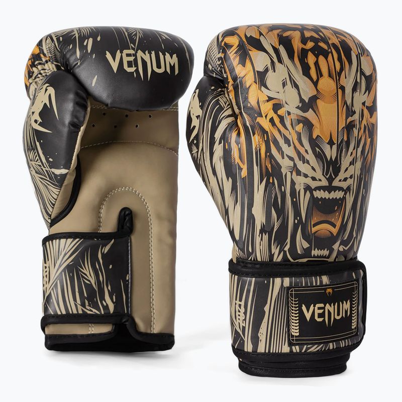 Boxerské rukavice Venum Tiger black/neom orange 4