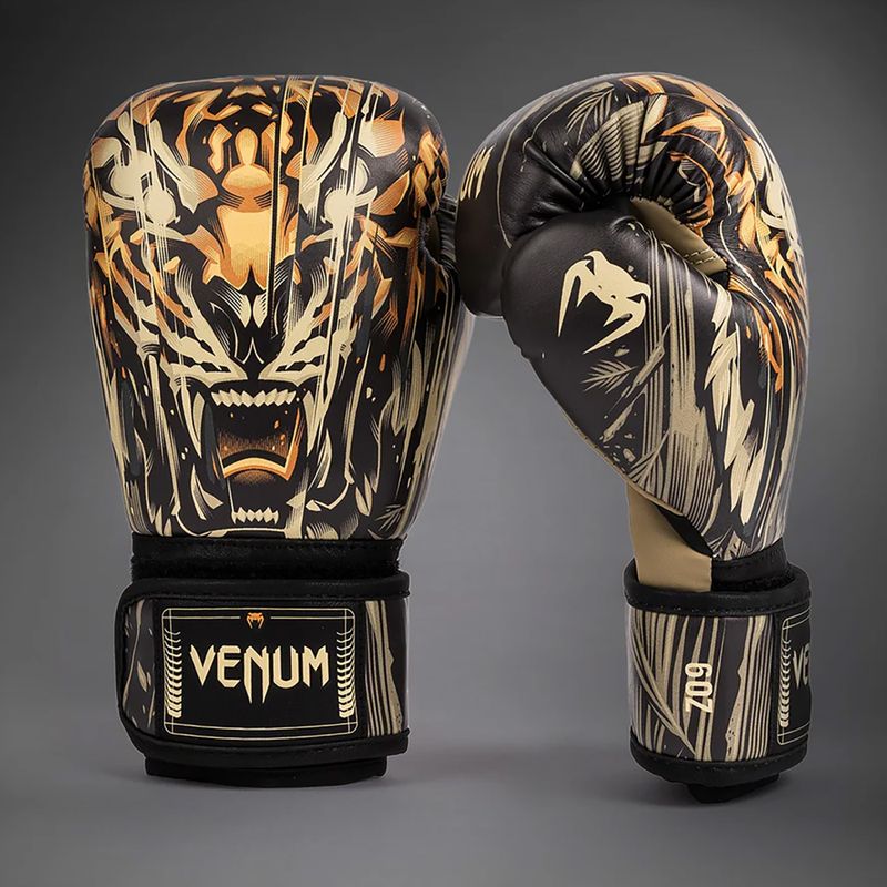 Dětské boxerské rukavice Venum Tiger Kids Boxing black/neon orange 2