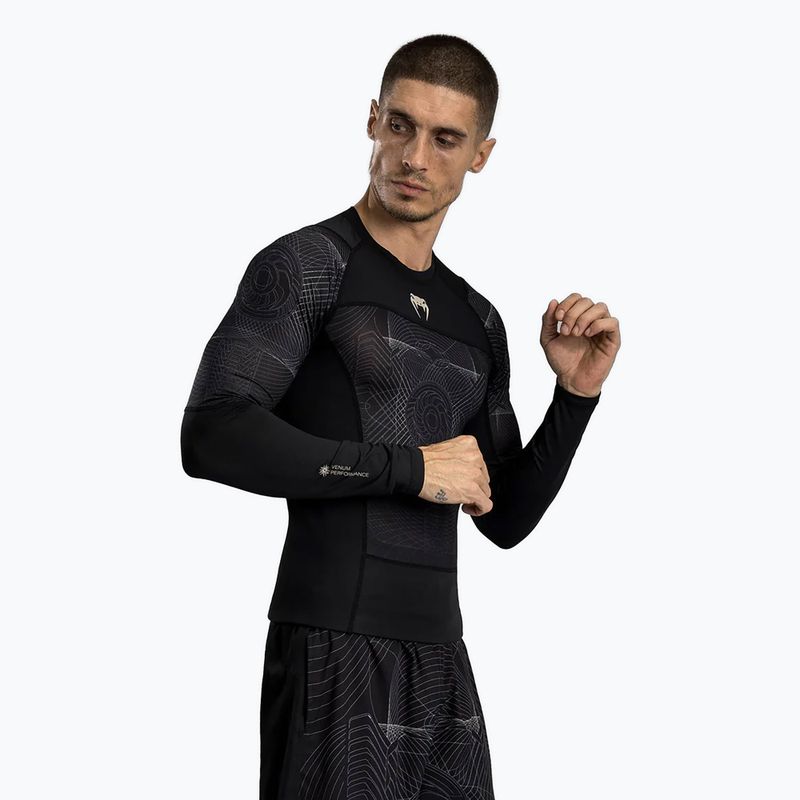 Pánské tričko longsleeve rashguard  Venum G-Fit Air Men'S Long Sleeve Rashguard deep black/desert sand 3