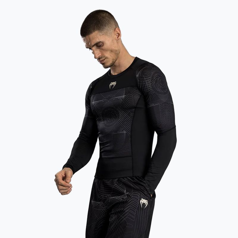 Pánské tričko longsleeve rashguard  Venum G-Fit Air Men'S Long Sleeve Rashguard deep black/desert sand 4