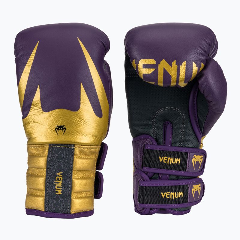 Boxerské rukavice Venum Reverso dark purple/gold