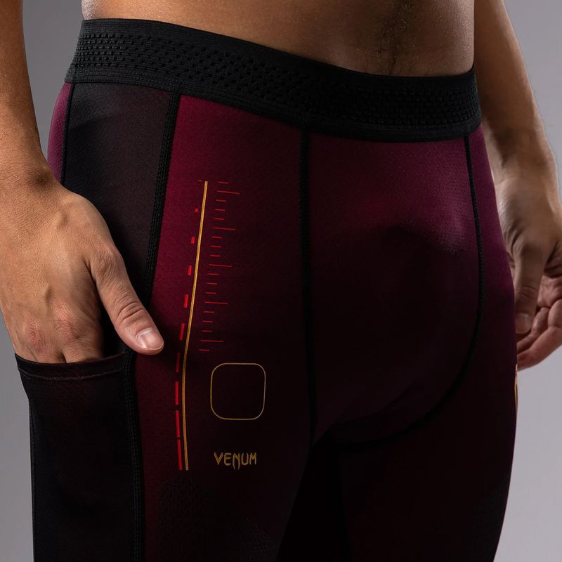 Pánské tréninkové legíny Venum Tactical XT Spats black/burgundy/gold 7