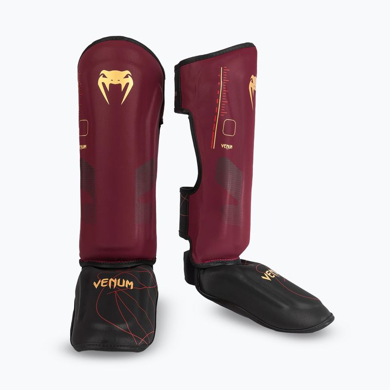 Dámské chrániče holeně a chodidla Venum Tactical XT Shinguards black/burgundy/gold 2
