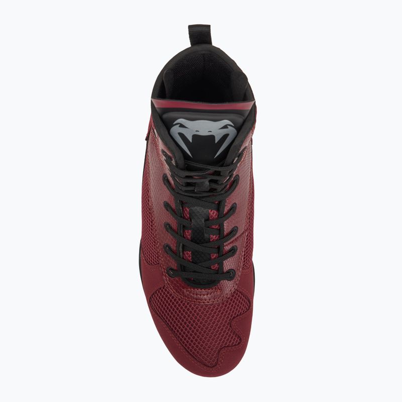 Boxerské boty  Venum Elite Boxing wine lees/silver logo 5