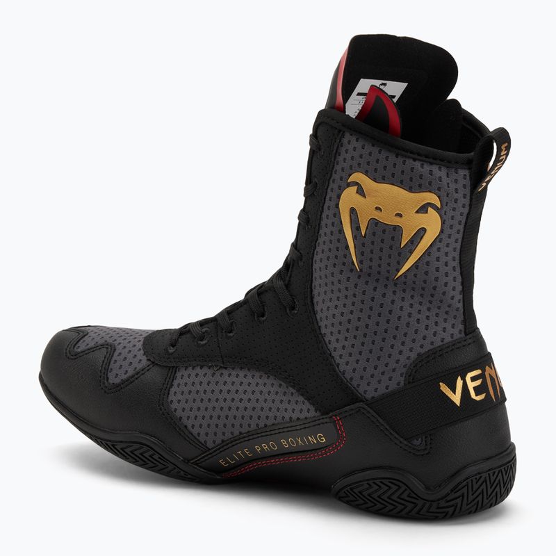 Boxerské boty  Venum Elite Boxing stom grey/gold logo 3
