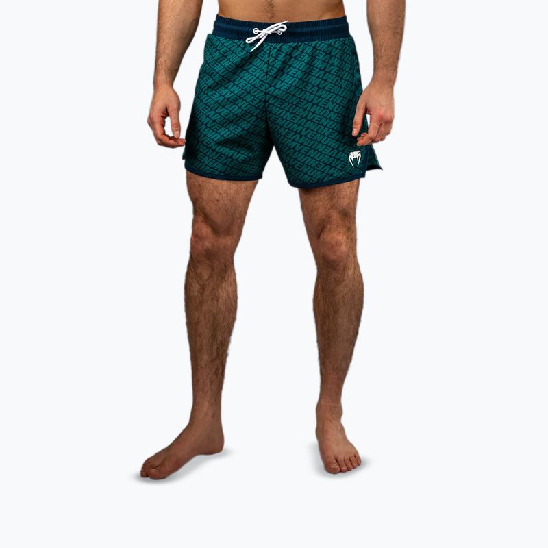 Pánské tréninkové šortky Venum Echo Board deep ocean blue/emerald green