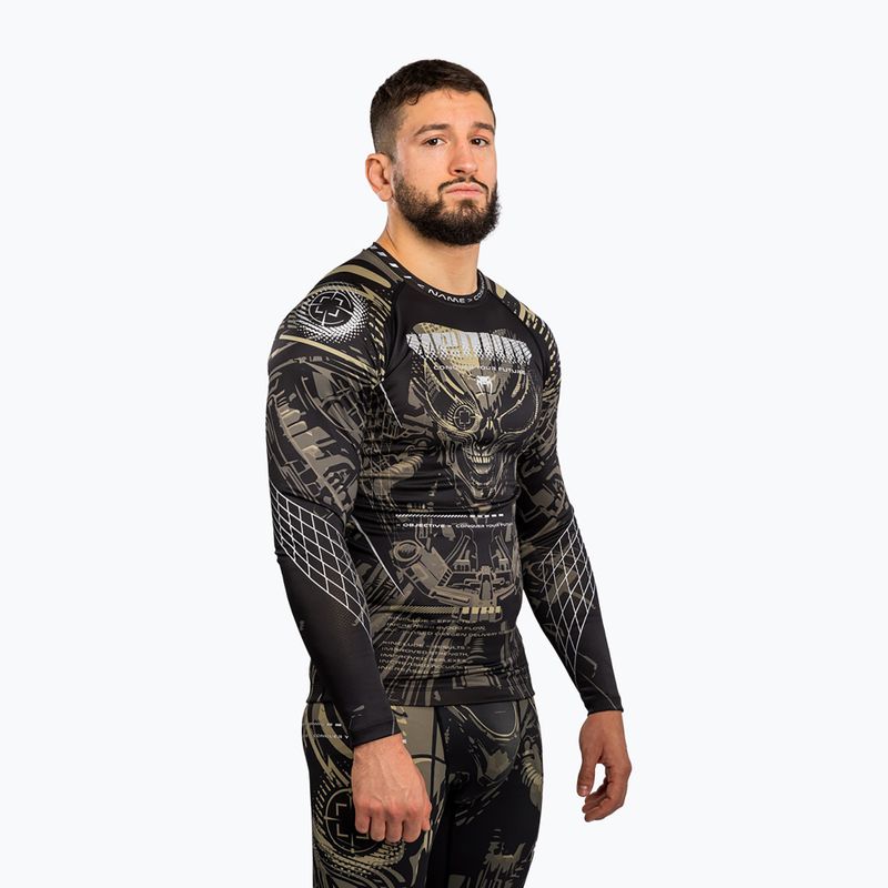 Pánský rashguard s dlouhým rukávem Venum Invader black/sand 3