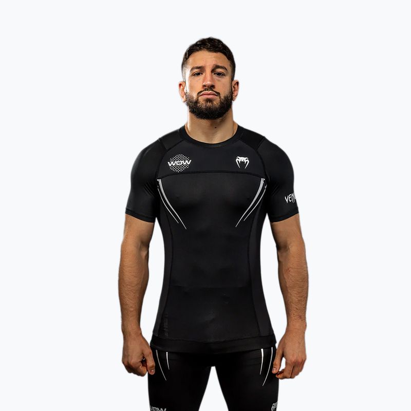 Pánská tréninková tričko Venum X WOW FC Rashguards černá/stříbrná šedá
