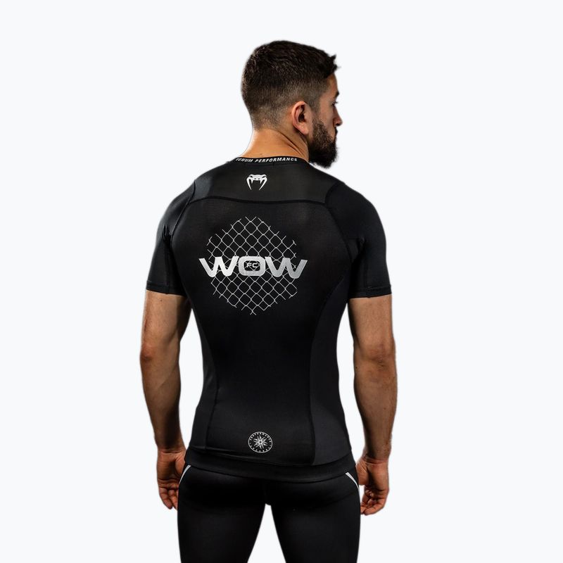 Pánská tréninková tričko Venum X WOW FC Rashguards černá/stříbrná šedá 5