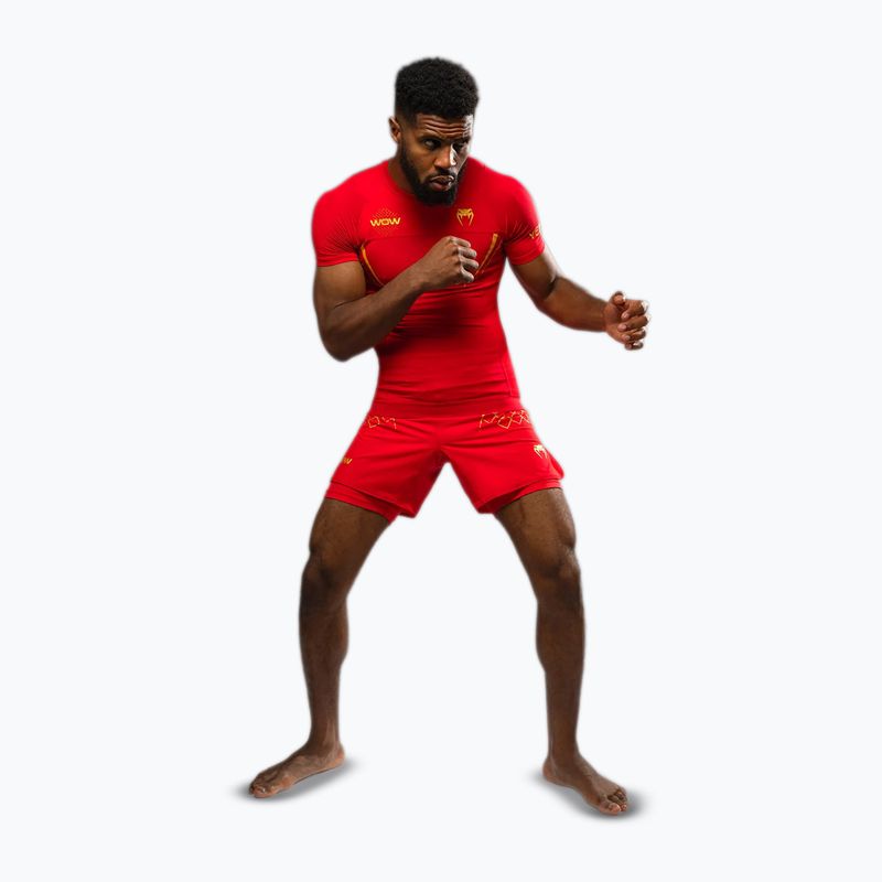 Pánská tréninková tričko Venum X WOW FC Rashguards fury red/gold 2