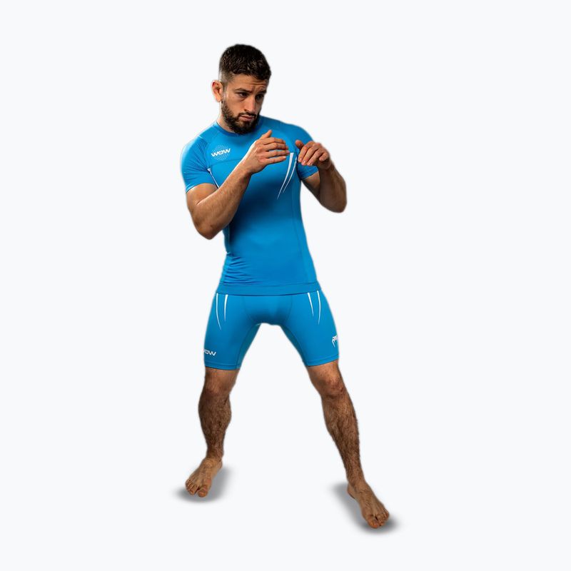 Pánská tréninková trička Venum X WOW FC Rashguards pacifická modrá 2