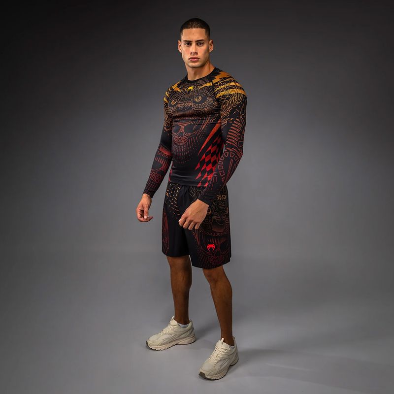 Pánský rashguard Longsleeve Venum Quetzal Fury Rashguard black/fury red/tangerine 2