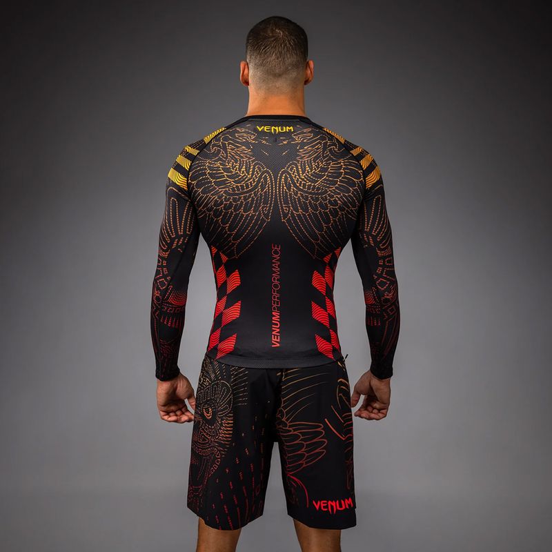 Pánský rashguard Longsleeve Venum Quetzal Fury Rashguard black/fury red/tangerine 3