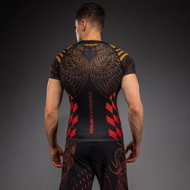 Pánský rashguard Venum Quetzal Fury rashguard black/fury red/tangerine 2
