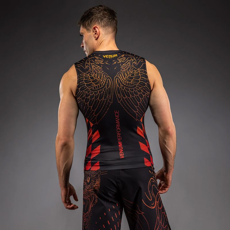 Pánský rashguard Venum Quetzal Fury Sleeveless Rashguard black/fury red/tangerine 2