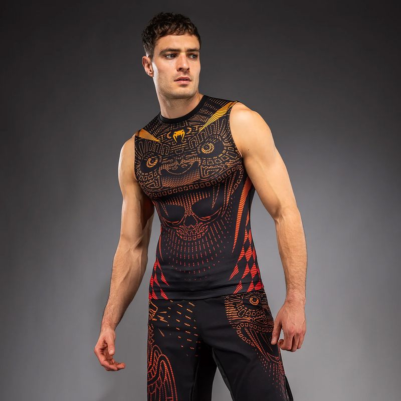 Pánský rashguard Venum Quetzal Fury Sleeveless Rashguard black/fury red/tangerine 3