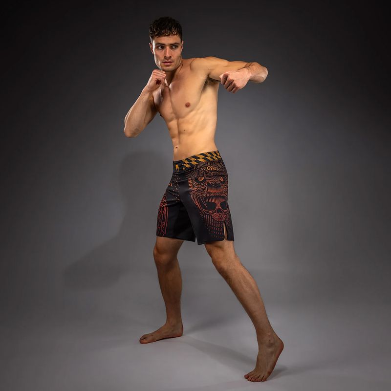 Pánské tréninkové šortky Venum Quetzal Fury Fightshorts black/fury red/tangerine 2
