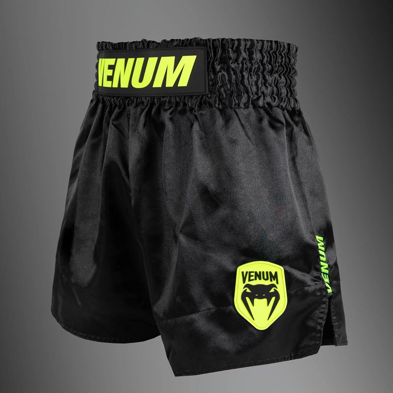 Pánské tréninkové šortky Venum Classic Evo Muay Thai black/neon yellow 3