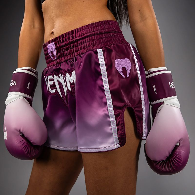 Dámské tréninkové šortky Venum Iris Muay Thai plum/white 6