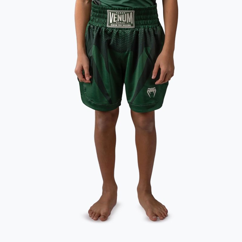 Dětské tréninkové šortky Venum Attack Kids Boxing forest green/off white