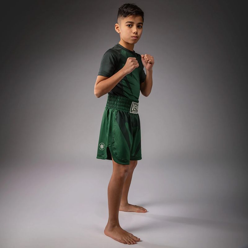 Dětské tréninkové šortky Venum Attack Kids Boxing forest green/off white 2