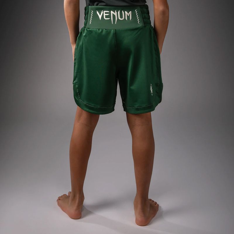 Dětské tréninkové šortky Venum Attack Kids Boxing forest green/off white 3